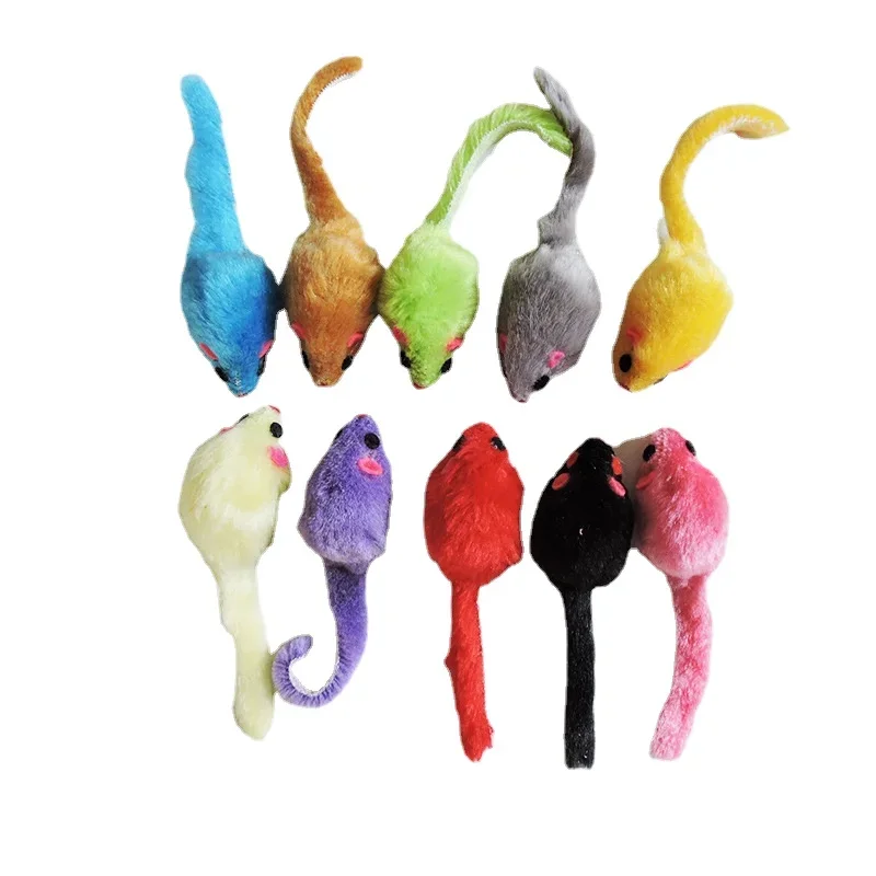 Catnip Interactive Plush Mouse - 8 قطع من ألعاب القطط الفروية
