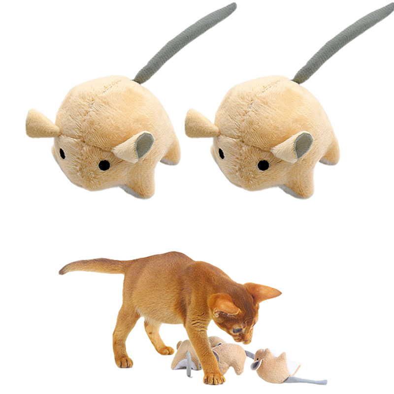 Catnip Interactive Plush Mouse - ألعاب الفئران المحشوة بالنعناع البري للقطط،
