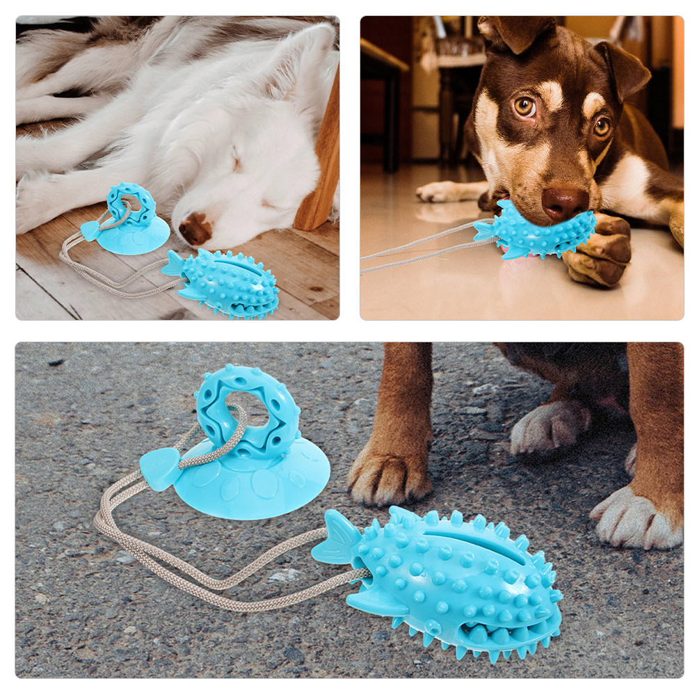 Suction Cup Dog Tug Toy - قطعتان من لعبة تدريب الكلاب التفاعلية