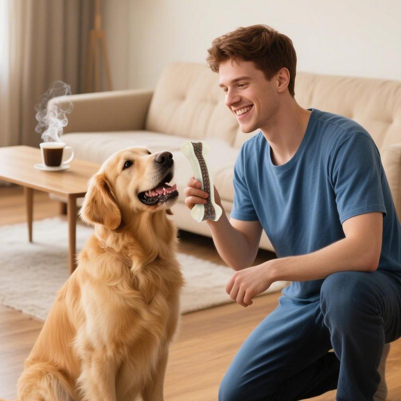 لعبة عظام الكلب، تنظيف تفاعلي  - مراجعة Teeth Cleaning Dog Chew Bone وسعره